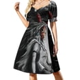 thumbnail image 2 of Vestido de manga corta con bandera transgénero, ropa de mujer, vestidos de playa, vestidos de verano., 2 of 7