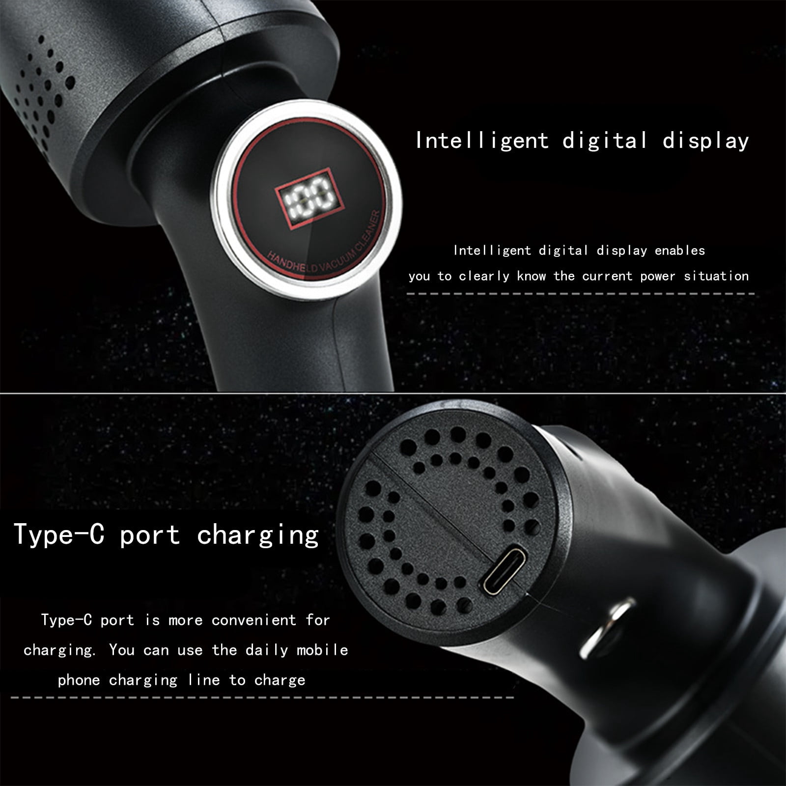 Handheld Chargeable Wireless Wet and Dry Vacuum Cleaner,6500Pa Suction and Multi-Surface Cleaning for Car Interiors and Home Floors,Detachable Filter and Easy to Use for Busy Households-Free Size