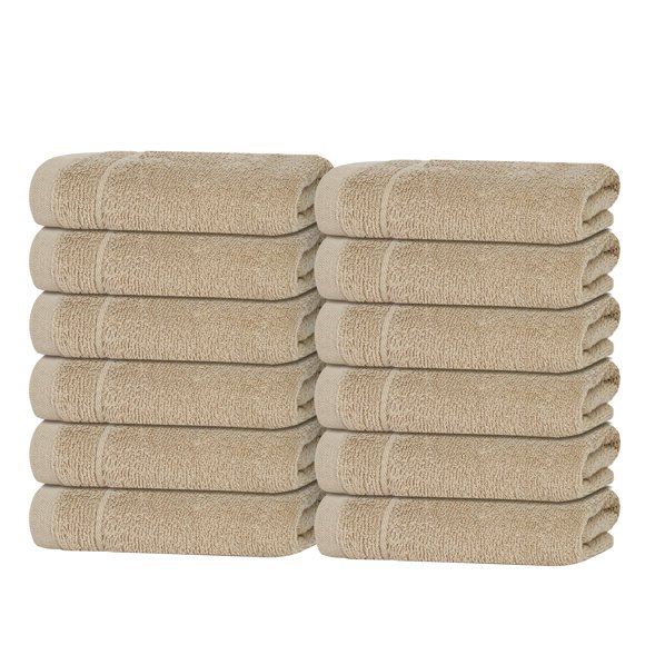 Paños de lavado Tens Towels, paquete de 12, 30 × 30 cm, color beige