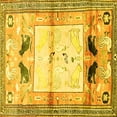 thumbnail image 1 of Ahgly Company Indoor Square Animal Yellow Traditional Area Rugs, 3' Square, 1 of 4