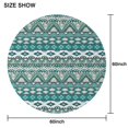 thumbnail image 6 of Teal Geometric Boho Pattern Round Tablecloth 60"x60",Wrinkle Wipeable Table Cloth for Kitchen Dining Room Picnic Patio Party, 6 of 6