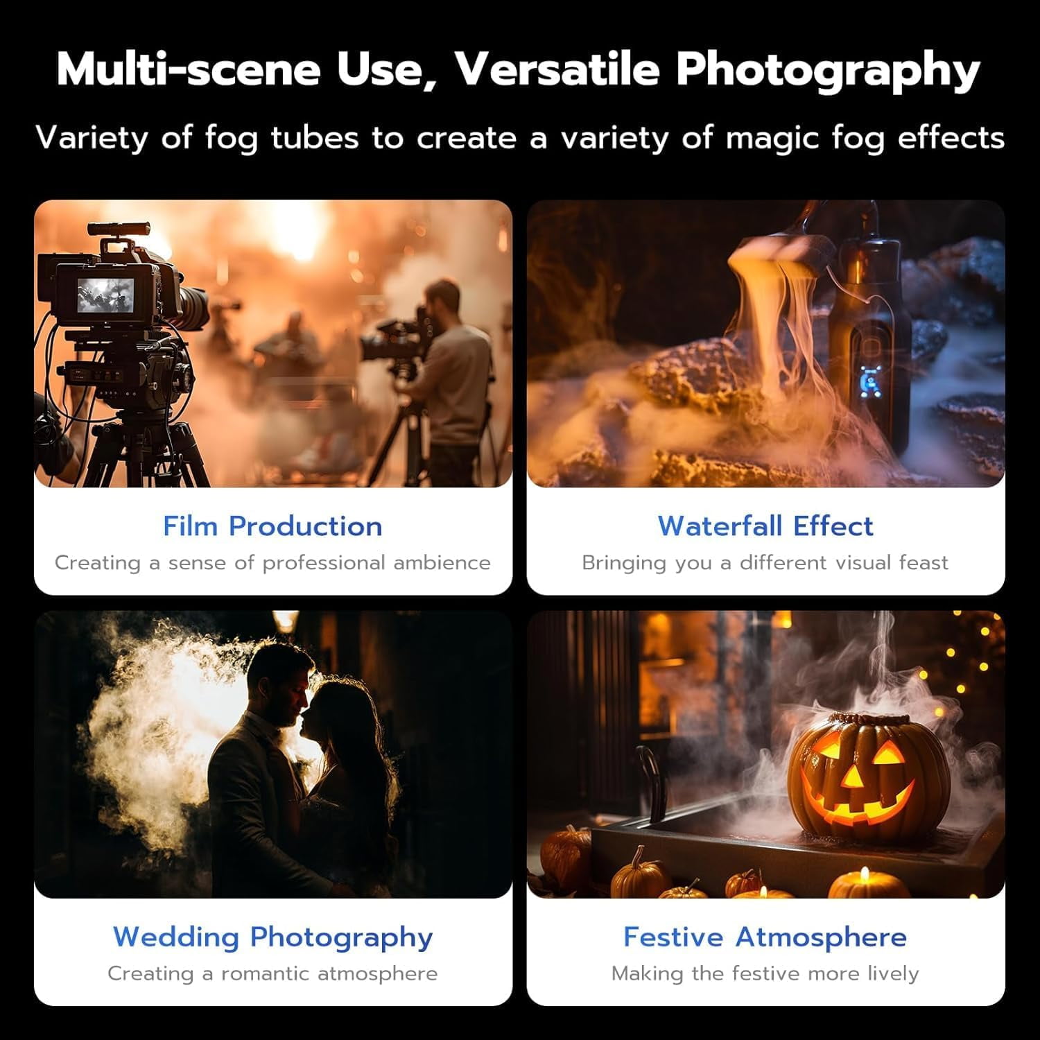 CF5 Portable Fog Machine, 40W Mini Handheld Smoke Machine for Photography with Remote Control, Small Fogger Haze Maker for Indoor Outdoor Halloween Party Cosplay, Rechargeable Fog Machine