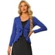 thumbnail image 1 of Cardigan Dobladillo Rizado RebeDe Punto Frente De CorbaPaMujeres Azul Real XL, 1 of 5