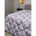 thumbnail image 2 of Purple Down Alternative Comforter, Abstract Symmetrical Drawn Colorful Various Flower Blossoms Poppies, Microfiber Quilt for All Season, 5 Sizes, Forest Green and Multicolor, by Ambesonne, 2 of 3
