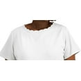 thumbnail image 2 of ANNE KLEIN Womens White Scalloped Short Sleeve Round Neck T-Shirt Plus 1X, 2 of 3