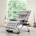 thumbnail image 5 of Poteban 33" XXL Zero Gravity Chair - Oversized Patio Lounge Chair with Cushion, Support 500LBS,Gray, 5 of 9