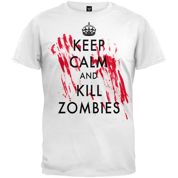 Old Glory Mens Keep Calm and Kill Zombies Short Sleeve Graphic T Shirt