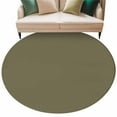 thumbnail image 2 of Olive Green 8ft Round Rug, Farmhouse Solid Green Color Modern Art Non-Skid Rubber Backing Large Area Rugs - Living Room Bedroom Home Office, Indoor Floor Mat Carpets Washable Rug, 2 of 9