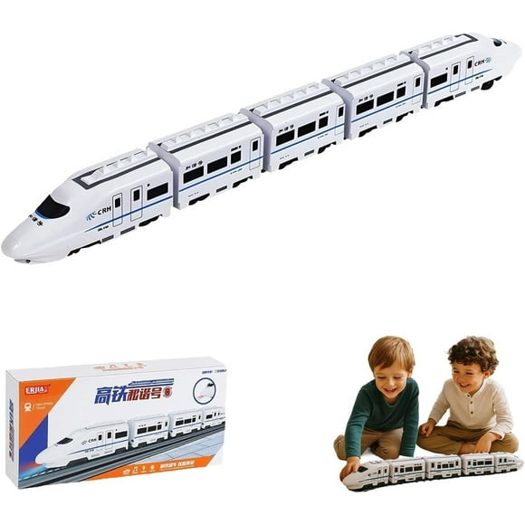 Electric High Speed Railway Toy - Simulation DesignToy, Subway Locomotive Model Educational Toys with Lights and Sounds, Freely Assembled, Smart Avoidance