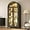 Black, variant on 71”H Arched Storage Cabinet with Glass Doors, Modern Display Cabinet with 3 Color Light, Glass Display Case with Human Body Sensor, 5 Tier Kitchen Pantry Cupboard for Living Room, Black