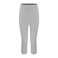 thumbnail image 5 of NANAIQ Women's Fashion Solid Color Casual Yoga Capri Leggings - High Waist Tummy Control Workout Pants for Gym, Yoga & Daily Wear | Soft Yoga Activewear Gray S, 5 of 8