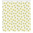 thumbnail image 3 of Lemons Shower Curtain, Abstract Design Watercolor Paint Romantic Style Tiny Lemons on Branch, Fabric Bathroom Set with Hooks, 69W X 70L Inches, Yellow Lime Green Brown, by Ambesonne, 3 of 3