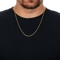 thumbnail image 3 of 14k Yellow Gold Pleated, 2mm Hollow Rope Chain Necklace for Men Women - Hypoallergenic and Tarnish Resistant - By Oliver & Navy, 3 of 5