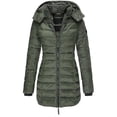 thumbnail image 3 of Women Warm Hooded Down Jacket Casual Slim Coat Puffer Jacket Women Quilted Lightweight Puffer Jacket-khaki, 3 of 3