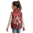 thumbnail image 2 of Xoenoiee Christmas Tree Snowflake Music Note Print Warm Fleece Vest Girls Comfy Vests Xmas Full Zipper Sleeveless Outerwear Jacket with Pockets Toddler Kids Coat, 5-6 Years, 2 of 7