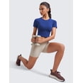 thumbnail image 3 of CRZ YOGA Seamless Crop Workout Tops for Women Athletic Running Gym Yoga Short Sleeve Shirts Basic, 3 of 4