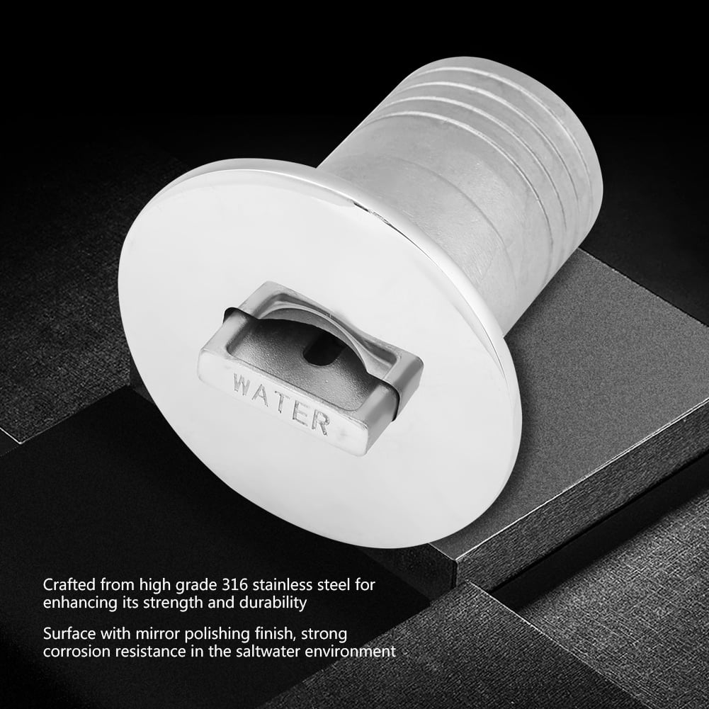 Agatige 316 Stainless Steel Boat Marine Deck Fill Filler Cap Gas Fuel Tank, Boat Fuel Tank, Deck