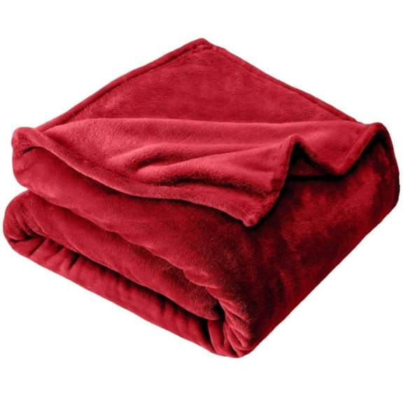Plush Blanket Super Soft Cozy Throw Blanket, Anti Static Microfiber Blanket,Lightweight Fuzzy Comfy Solid Color Flannel Blanket Warm Plush Throw Blankets for Couch, Sofa, Bed(Red2 70x100cm)