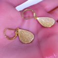 thumbnail image 6 of 14K Gold Plated Dangle Earrings for Women,Lightweight Circle Disc Coin Geometric Flat Brushed Drop Earrings, Hypoallergenic Leverback Earrings Jewelry, 6 of 7