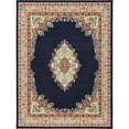 thumbnail image 1 of Unique Loom Reza Traditional Persian Rug 9' 10 x 13' Rectangle Navy Blue/Ivory, 1 of 1