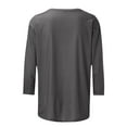 thumbnail image 5 of Chemises pour Femmes Habillées Décontractées, Chemises à Manches 3/4 pour Femmes, Tuniques à Manches Courtes Grande Taille pour Femmes, T-shirt à Manches 3/4 à Col Rond Imprimé Lettres Mode Décontractée pour Femmes, 5 of 5