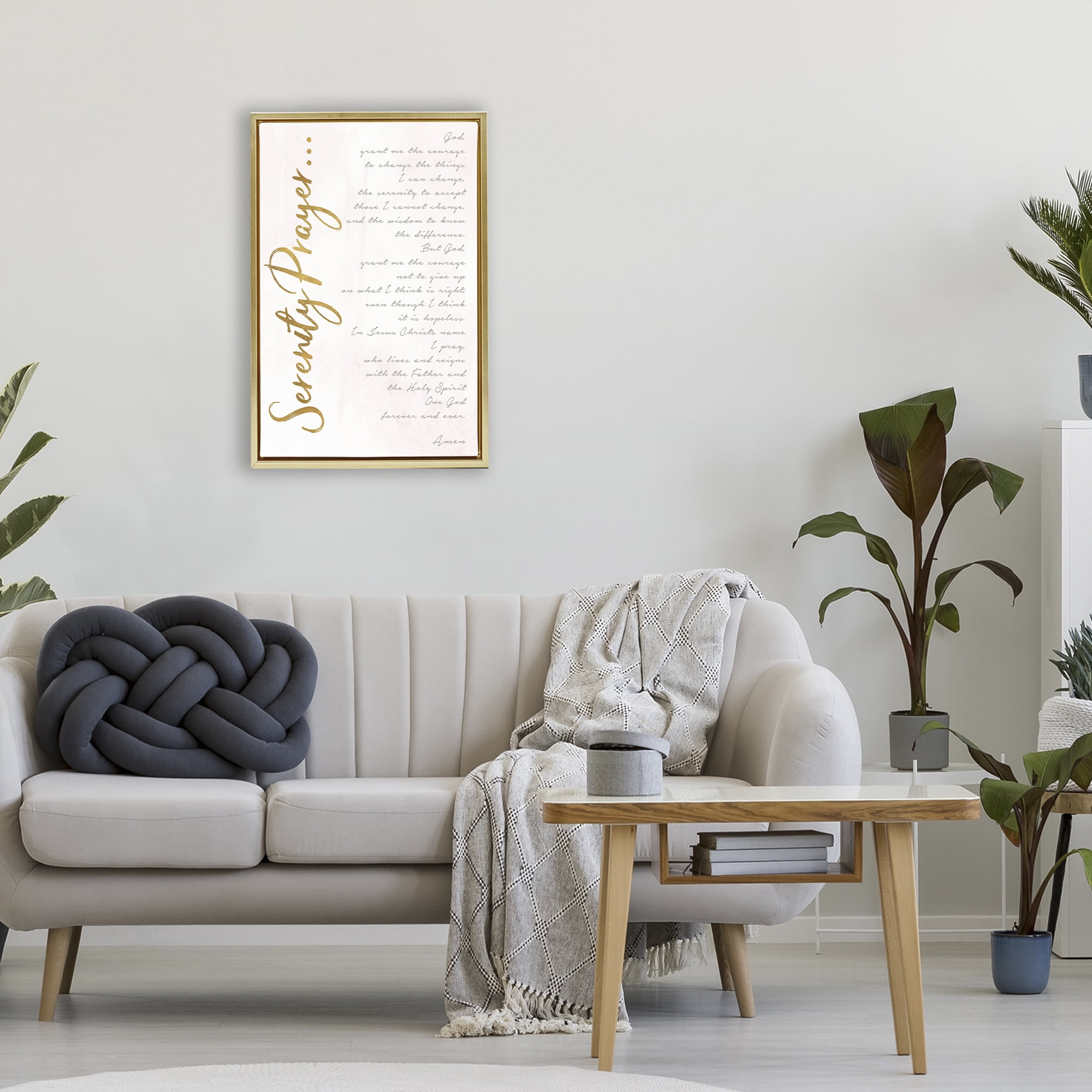 Stupell Industries Serenity Prayer Scripture Gold Framed Floater Canvas Wall Art, design by Anna Quach