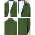 thumbnail image 6 of INSPIRE CHIC Men's Winter Pea Coat Notch Lapel Double Breasted Solid Color Overcoat 2XL Olive Green, 6 of 7