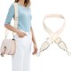 thumbnail image 2 of Sonducket Correa de bolso de PU de estilo clásico para bolsos, reemplazo directo y exquisita correa de bolso de hombro artesanal Bolsas de mensajero y de hombro Beige+Blanco, 2 of 6