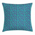 thumbnail image 1 of Fish Throw Pillow Cushion Cover, Marine Animal Skin Dragon Scale Pattern Ornate Aquatic Themed Marine, Decorative Square Accent Pillow Case, 24 X 24 Inches, Sea Green Pale Blue Violet, by Ambesonne, 1 of 2