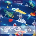 thumbnail image 3 of Poppy & Fritz Kids Space Microfiber Blue 3 Piece Sheet Set-Twin, 3 of 10