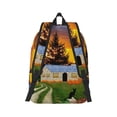 thumbnail image 2 of Bixox Fall Village Scenery Printing Canvas Backpack Lightweight Casual Travel Backpack School Backpack Fits 15.6 Inch Notebook, 2 of 5