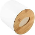 thumbnail image 4 of Napkin Case, Removable Bamboo/Wood Cover Plastic Tissue Box Holder Storage Organizer for Home Car Office for Bathroom Vanity Countertop, Night Stands, Office Desk & Car, 4 of 7