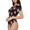 thumbnail image 3 of Picia Cartoon Mushroom Womens One Piece Swimsuits Modest Tummy Control Bathing Suits Lace Up Slimming Swim Suit-Large, 3 of 9
