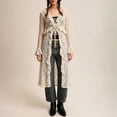 thumbnail image 2 of Lnmiateer Women Sheer Lace Maxi Duster Cardigan Ruffled Long Sleeve Deep V Neck Flowy Mesh Kimono Cover Up For Party Layering Outfits, 2 of 8