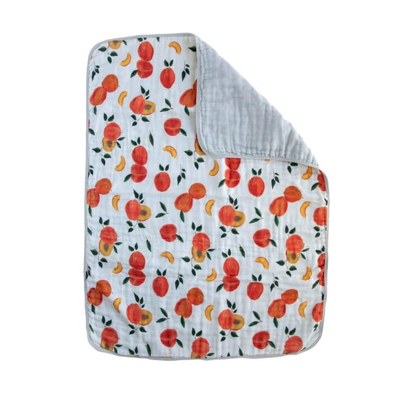 Red Rovr 100% Certified Natural & Soft Organic Cotton Muslin Quilted Baby Blanket 30 x 40, Peachy, Unisex