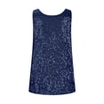 thumbnail image 5 of GEWSEY Womens Full Sequin Tank Tops Glitter Club Party Sleeveless Shirt Sparkle Blouses V-Neck Loose Shimmer Vests (Navy, XL), 5 of 7