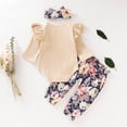 thumbnail image 4 of Yievot Spring Baby Outfits For Girls Long Sleeve Flower Printed Crewneck Toddler Girls Clothes Set On Clearance 3-18 Months, 4 of 7