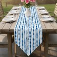 thumbnail image 6 of Blue Stripes Table Runner Linen Burlap Table Runner 48 Inches Long Farmhouse Striped Modern Abstract Art Dresser Scarves for Kitchen Island Coffee Dining Room Party Wedding Holiday Decoration 13"x48", 6 of 8