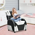 thumbnail image 4 of Gymax Gaming Recliner Sofa PU Leather Armchair for Kids Youth w/ Footrest White, 4 of 10