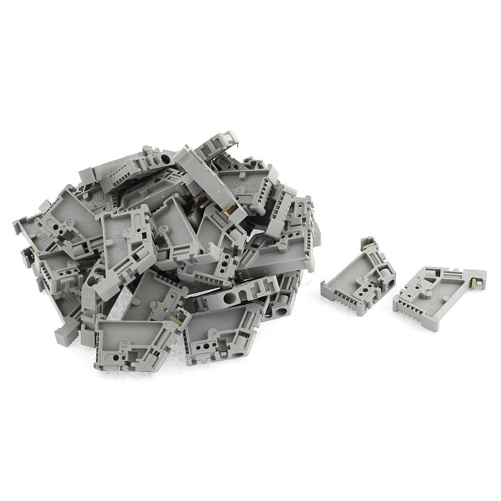 400Pcs 35mm DIN Rail Terminal Block End Stopper Mounting Clips,400(+/-2%) x Terminal Block End Stopper,gray