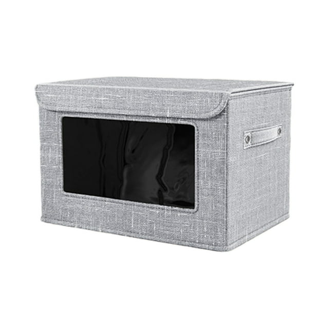 Boîte de Rangement Pliable Fenêtre avant en Pvc Visible Boîte de Rangement en Coton et Lin Boîte de Rangement Pliable Boîte de Rangement Imperméable
