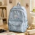 thumbnail image 4 of Teen Casual Polyester Star Print Backpack, Fashion Large Everyday Daypack, Coquette Bookbag for Campus Weekend Commute, 4 of 8