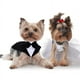 thumbnail image 2 of Traje de esmoquin para perros pequeños y medianos, camisa de cachorro con pajarita negra extraíble, traje formal para bodas, fiestas y festivales., 2 of 5