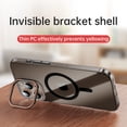 thumbnail image 6 of Transparent Magnetic Case for Apple iPhone 16 Pro Max, Camera Lens Kickstand Compatible with Magsafe Shockproof Slim Fit Luxury Back Cover Clear Phone Case for iPhone 16 Pro Max, Black, 6 of 7