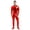 Red, variant on Men's Shiny Metallic Front Zipper Unitard Mock Neck Long Sleeve Full-body Jumpsuit Red M