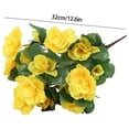 thumbnail image 3 of Clearance Under 5$ Household Imitation, FNGZ Artificial Flowers Artificial Bouquet Silk Begonia Bush – Artificial Flowers Outdoor Décor – Yellow, 3 of 4