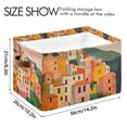 thumbnail image 4 of Yayeee Canvas Storage Basket with Handles for Shelves Fabric Bins Closet Organizer, Pink Cityscape Painting, 4 of 8