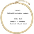 thumbnail image 5 of CHESKY Gold Chain Necklace for Women, Dainty 14k Gold Herringbone Necklaces Simple Gold Flat 5MM Snake Chain Choker Necklaces Delicate Chunky Gold Necklaces for Women, 5 of 6