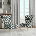 thumbnail image 2 of Designart "Urban Lattice In Blues" Blue Gridlock Upholstered Accent Chair - Modern Arm Chair For Bedroom, 2 of 7