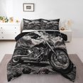 thumbnail image 1 of Erosebridal Ensemble de Couette Imprimé Moto Tout-Terrain Taille Simple, Couette de Sport Extrême, Gris Noir, Réversible 2 Pcs, 1 of 7